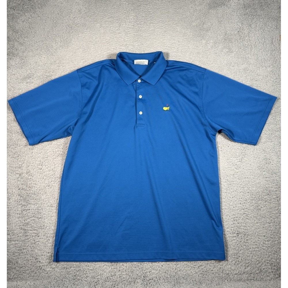 Vintage 90s Masters Performance Polo Shirt Mens‎ Large Blue Golf EUC